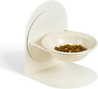 Elevated Tilted Cat Bowl for Indoor Cats Raised Ceramic Cat Food Bowl with Metal Stand Non-Slip Pet Food Bowl