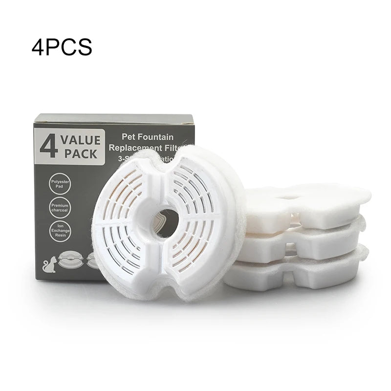 4Pcs Pet Fountain Filter Cat Water Fountain Carbon Replacement Filters Pet Manufacturer Custom Cat Drinking Fountain Filters