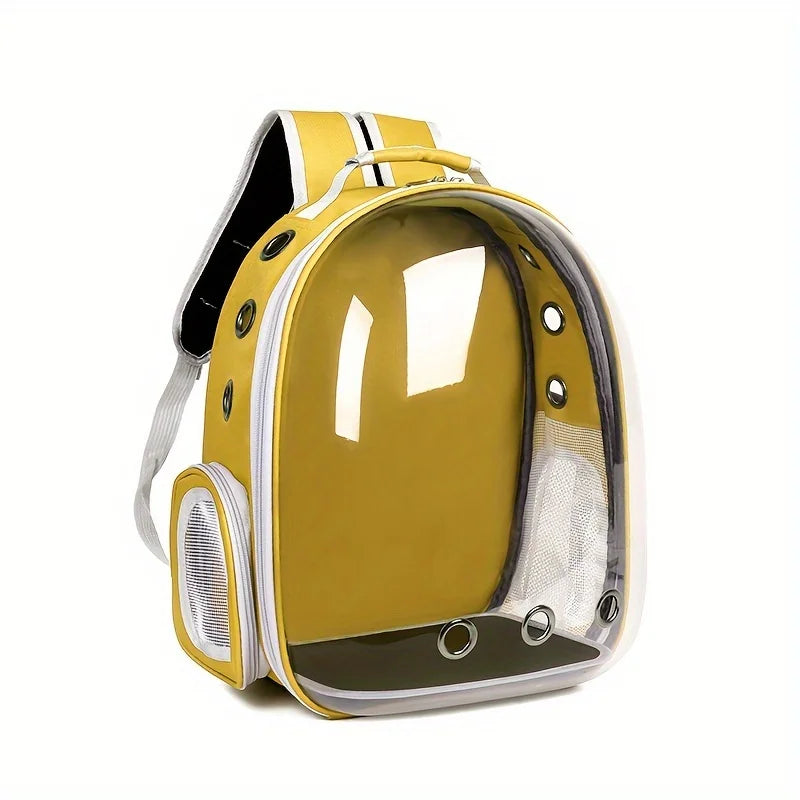 Large Capacity Cat Backpack Transparent Pet Carrier with Breathable Design Portable Double Shoulder Bag for Cats with Zip