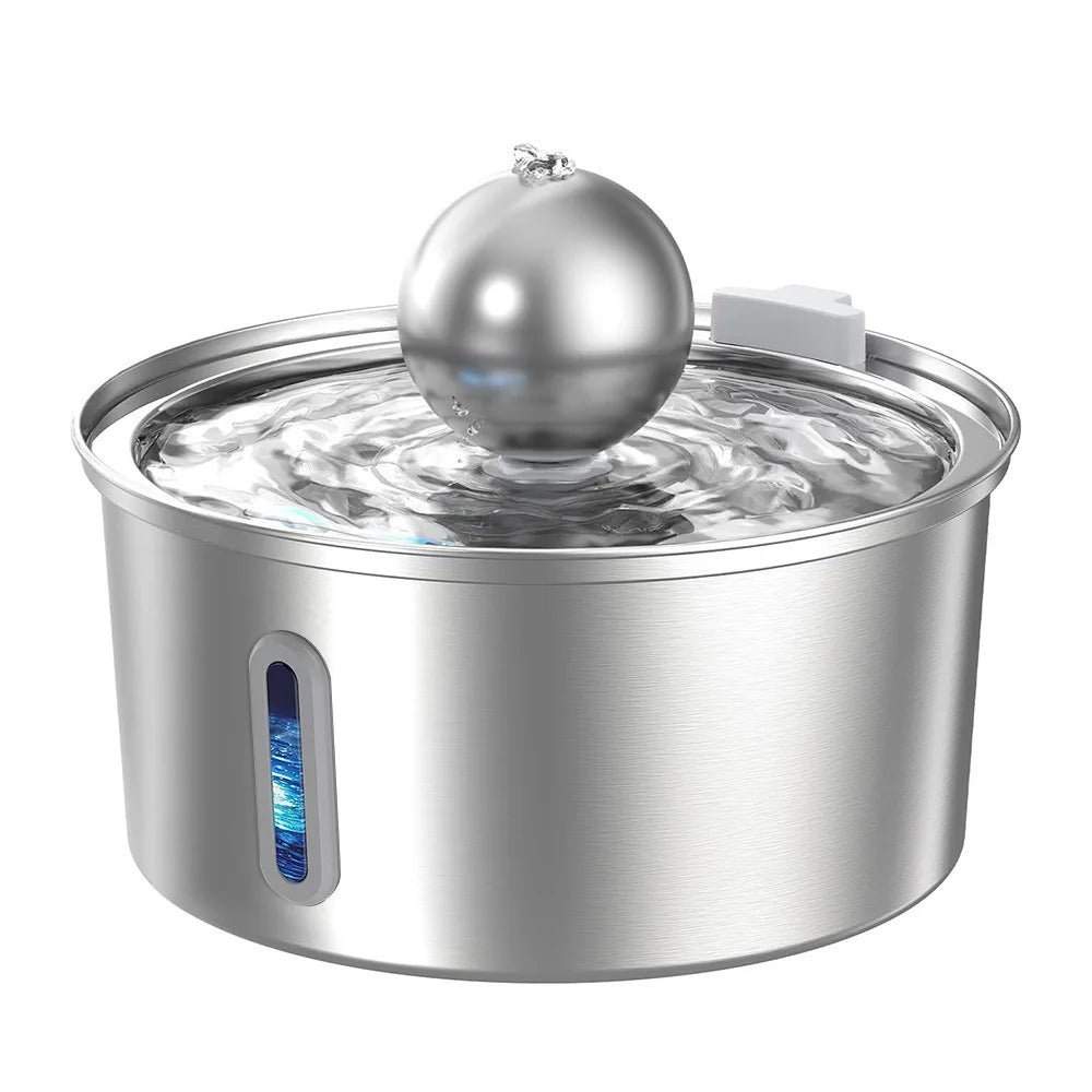 Hot Selling Custom 3.2/4L Stainless Steel Pet Water Dispenser with Water Level Wholesale Cat Water Fountain Manufacturer OEM ODM