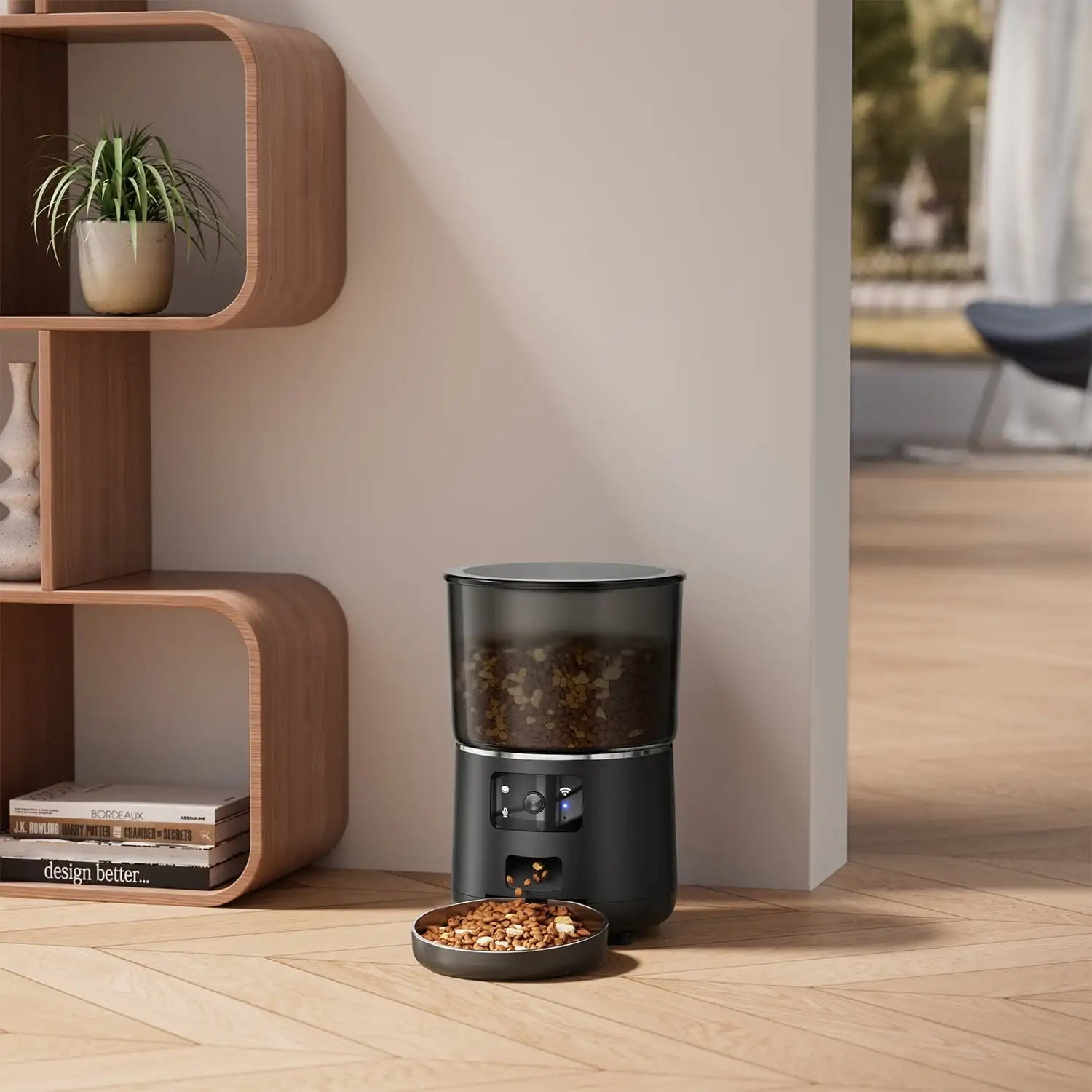 4L Automatic 2-in-1 Pet Feeder Night Vision Camera WIFI Remote APP Timed Quantified Dog Supplies Plastic Charge Power Source