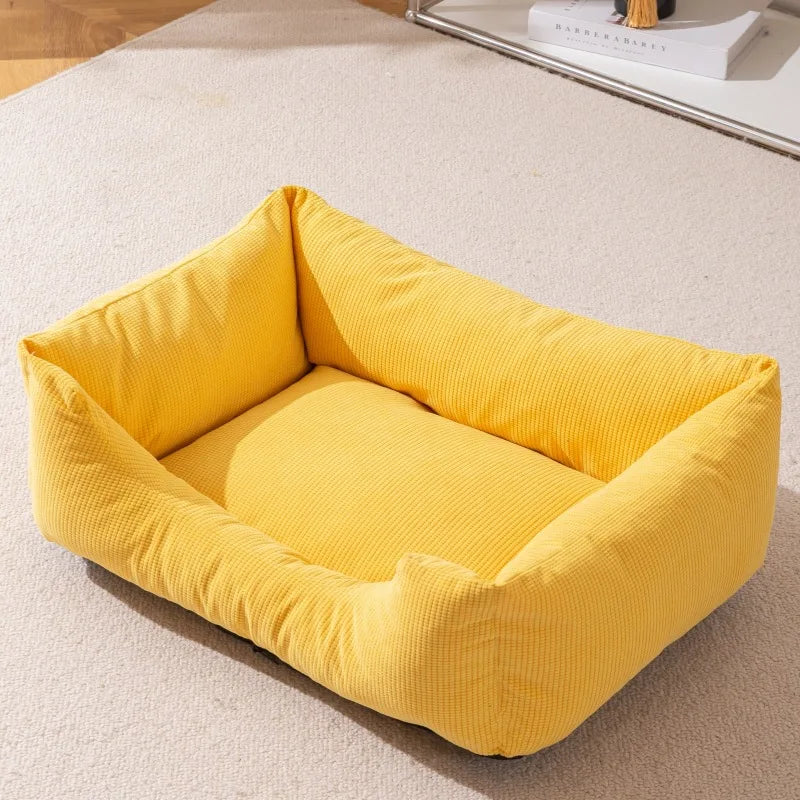 Wholesale Corduroy Removable and Washable Four Season Pet Beds Cat Bed in Stock Deep Sleep for Small Dog Bed Dog Sofa