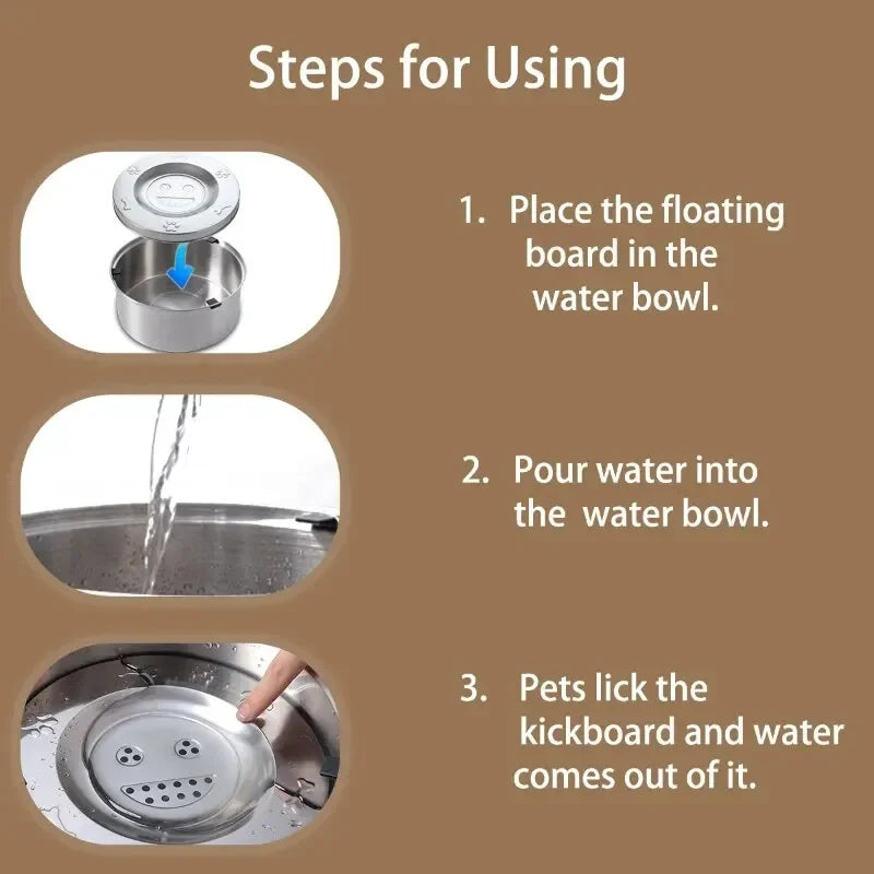 3L Stainless Steel No Spill Water Bowl for Dogs Non-Slip Slow Dog Bowl Water Feeder Dispenser for Medium Large Dogs