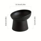 Ergonomic Ceramic Cat Bowl Angled Design for Neck Comfort Supportive Elevated Feeder Pet Dining Solution for Indoor Cats