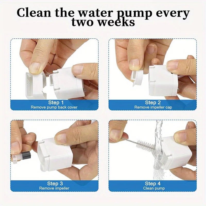Replacement Pump for Pet Water Fountains Ultra-Quiet Water Pump for 2.2L & 3.2L Cat Water Fountain Suitable for Cats Dogs