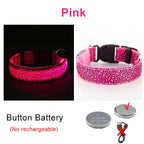 Adjustable Nylon LED Dog Collar Luminous Leopard Print Glowing Lights Electronic Pet Collars Night Safety Flashlight LED Collars