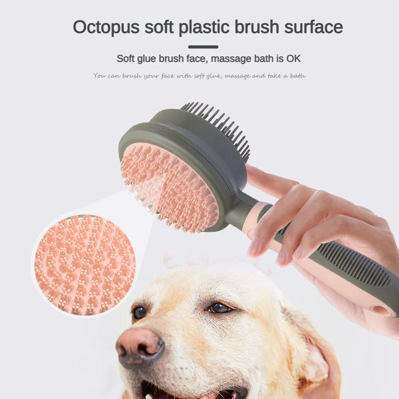 Pet Hair Removal Comb Dog Cat Comb Double-sided Bath Brush Hair Removal Massage Hair Removal Self-cleaning Comb Cat Products