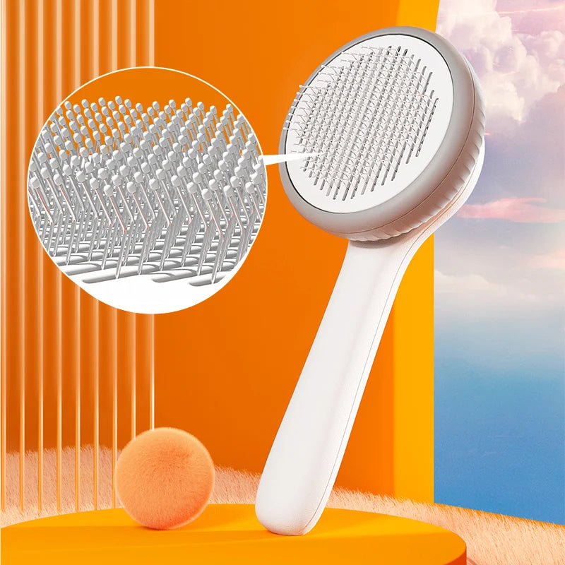 2023 New Stainless Steel Cat Brush Pet Grooming Removal Dog Hair Comb Dog Grooming Hair Cleaning Shaving Brush Pet Supplies
