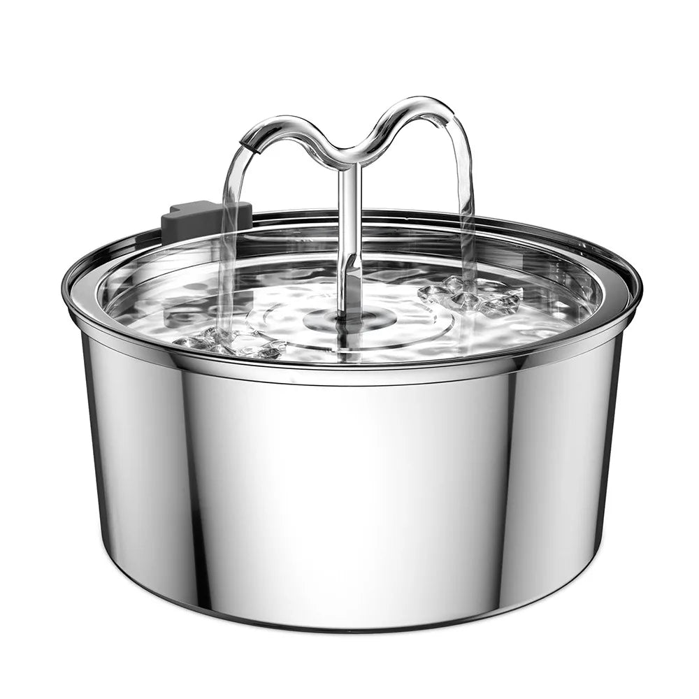Best Seller OEM 3.2L Stainless Steel Cat Water Fountain Automatic Pet Water Dispenser with Charging Power Source