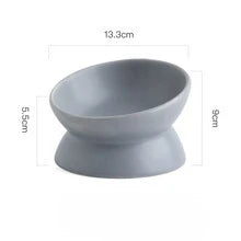 Elevated Cat Food Bowl 5 Oz Ceramic Raised and Tilted Water Bowl Anti Vomiting and Protect Pets' Spines Dishes for Small Dog Cat