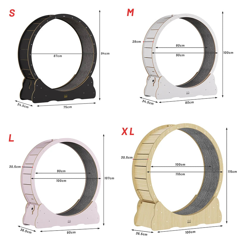Cat Exercise Wheel Indoor Toy Cat Interactive Toys Large Cat Running Wheel with Carpeted Runway Pet Supplies