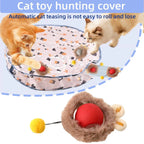 Rechargeable Electric Indoor Interactive Cat Toy Kitten Motion-Activated Hide Seek Toy with Plastic Hiding Cover Exercise Toy