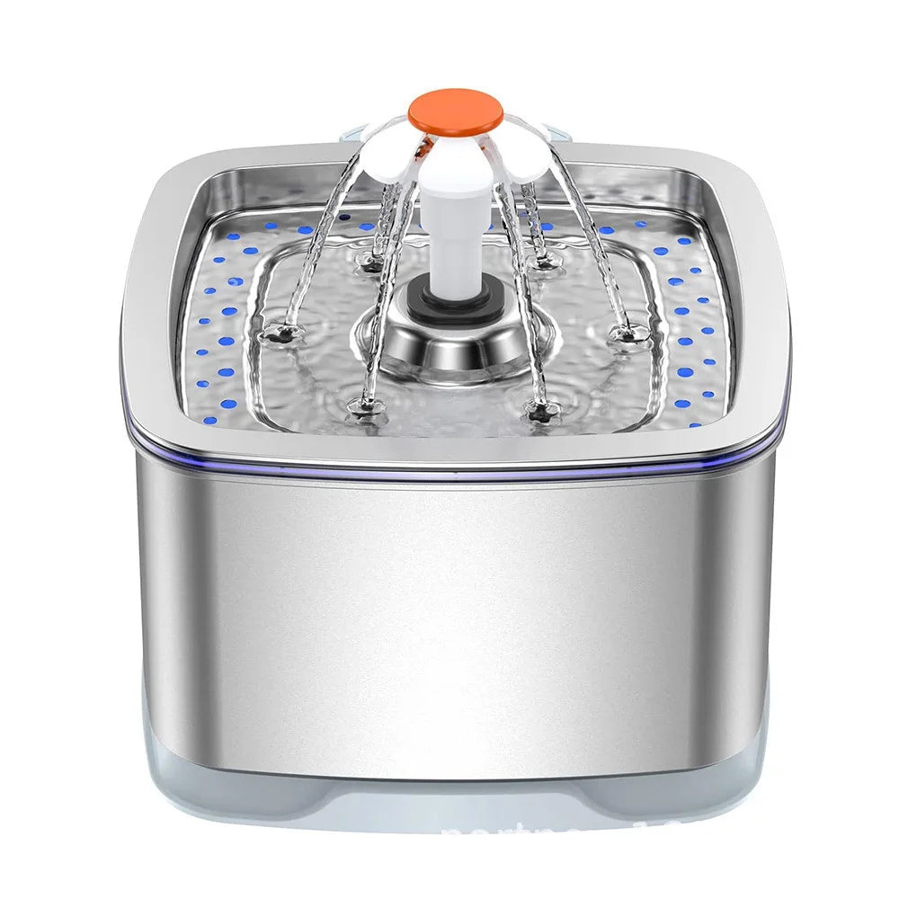 Hot Selling Custom 3.2/4L Stainless Steel Pet Water Dispenser with Water Level Wholesale Cat Water Fountain Manufacturer OEM ODM