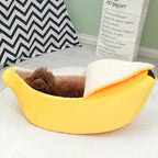 Banana Cat Bed House Cute Funny Cozy Cat Mat Beds Warm Durable Portable Pet Basket Kennel Dog Cushion White Lining Multicolor