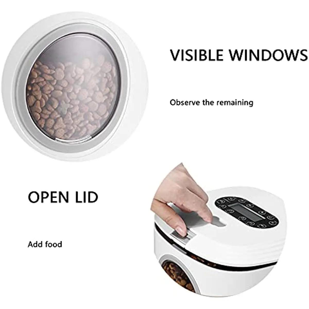 4.5L Automatic Dog Feeder With Vsible Windows Smart Pet Feeder for Cat and Dogs Auto 4 Meals Feeding Button Control Dog Feeder