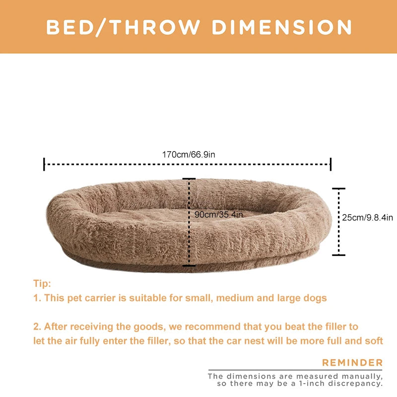 Luxury Large Dog Bed Sleep Deeper Human Dog Bed Soft Sponge Plush Foam Dog Products Detachable and Washable OEM Dropshipping