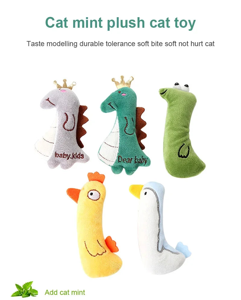Cute Animal Catnip Toy for Pet Training Plush Puppy Bite-Resistant Chew Toy for Cat Cleaning Pet Supplies