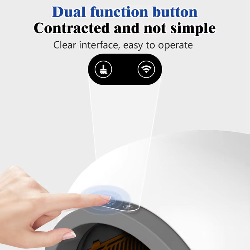 Self Cleaning Plastic Smart Litter Box for Multiple Cats 80L Automatic APP Control Odor Removal Safety