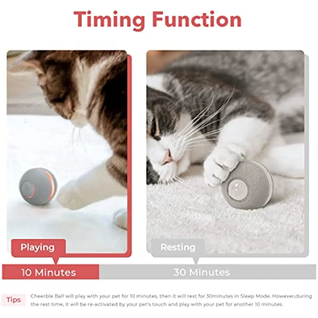 Smart Interactive Cat Toys Automatic Moving Bouncing Rolling Ball for Indoor Kitten Cat Pet Ball with Lights and Bell Pet Toys