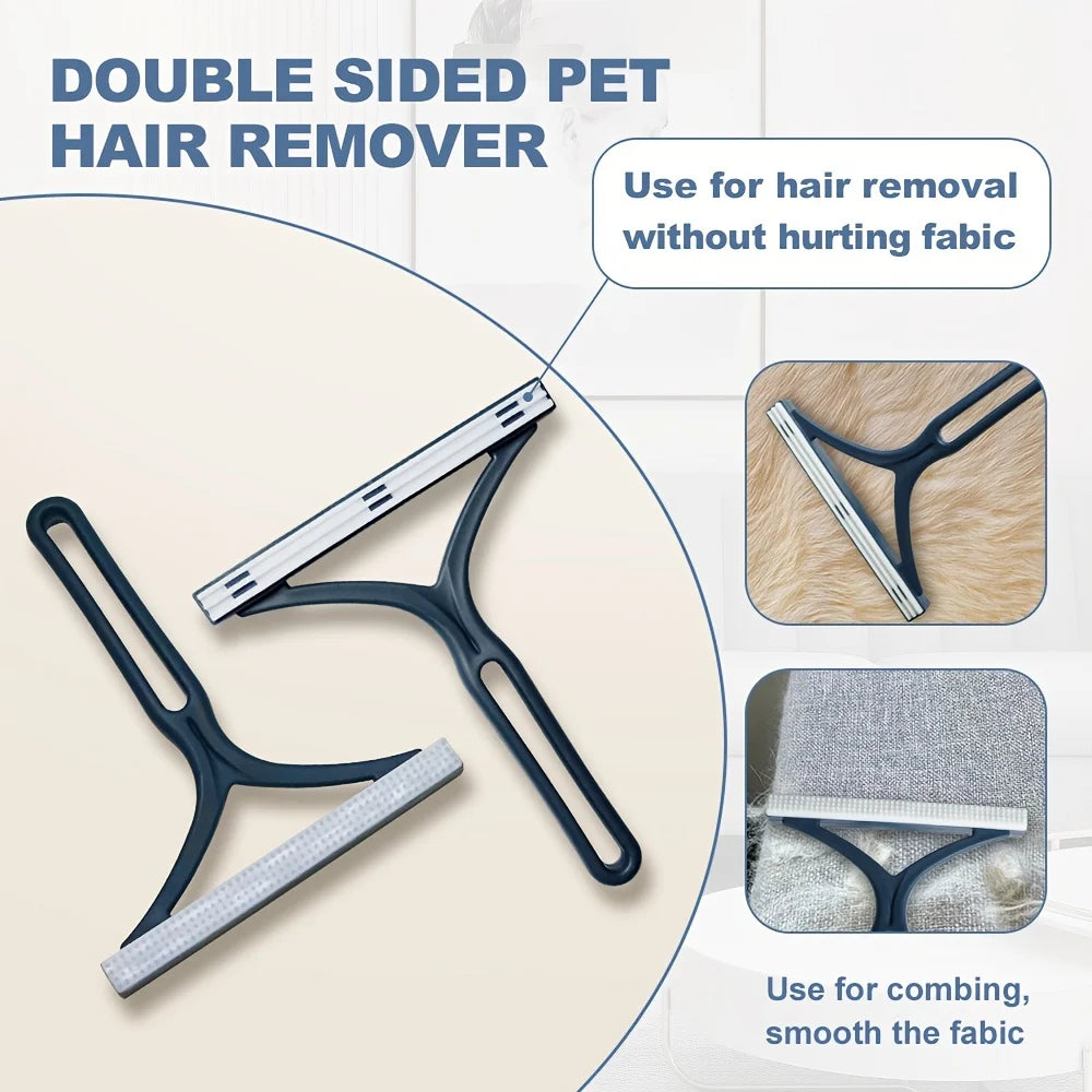 4pcs Pet Hair Remover Cat Brush Portable Efficient Lint Cleaner for Couch Carpet Car Mat Bedding Pet Bed & Furniture