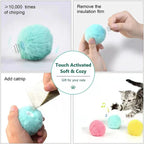 Interactive Cat Ball Smart Cat Toys Plush Electronic Pet Catnip Toy Training Kitten Touch Sounding Squeak Toy Ball Cat Supplies