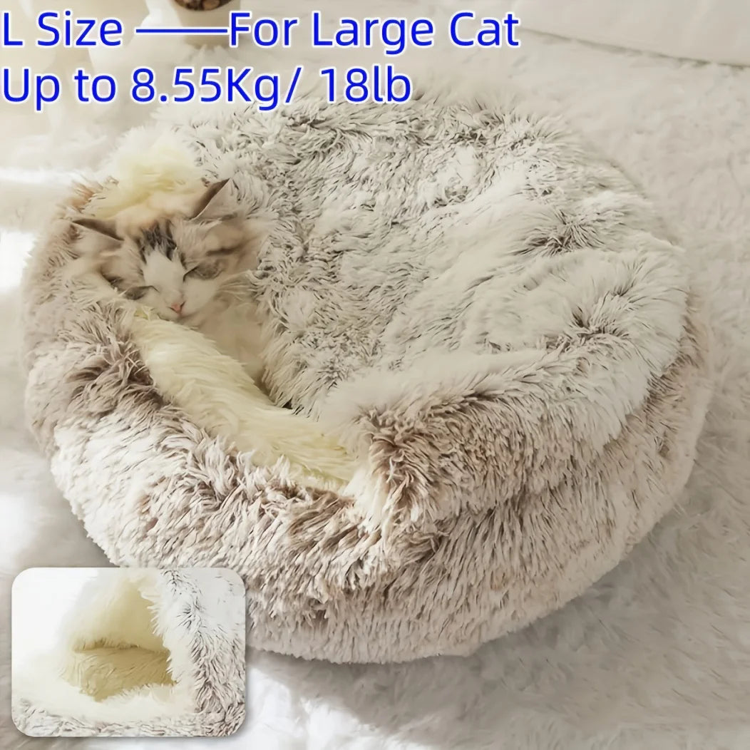 Summer All Seasons Round Shape Long Plush Warm Cozy Comfy Pet Dog & Cat Bed Large Dog Cushion