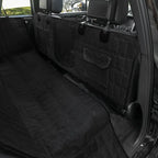Luxury Plaid Waterproof Detachable Pet Seat Cover for the Back of the Car Split Into Two Pockets with Mesh and Safety Leash