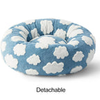 Donut Small Dog Bed Round Cat Beds for Indoor Cats Anti-Anxiety Calming Pet Beds Washable Cute Modern Cat Nest