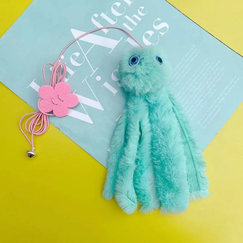 Interactive Cat Toys Hanging Simulation Cat Plush Toy Retractable Plush Octopus Shape Hanging Door Type Pet Toy Cat Supplies