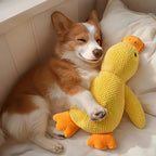 Plush Duck Shape Dog Squeaky Toy Bite-Resistant Soft Chew Toy for Medium to Small Breeds with Interactive Sound Dog Training Toy