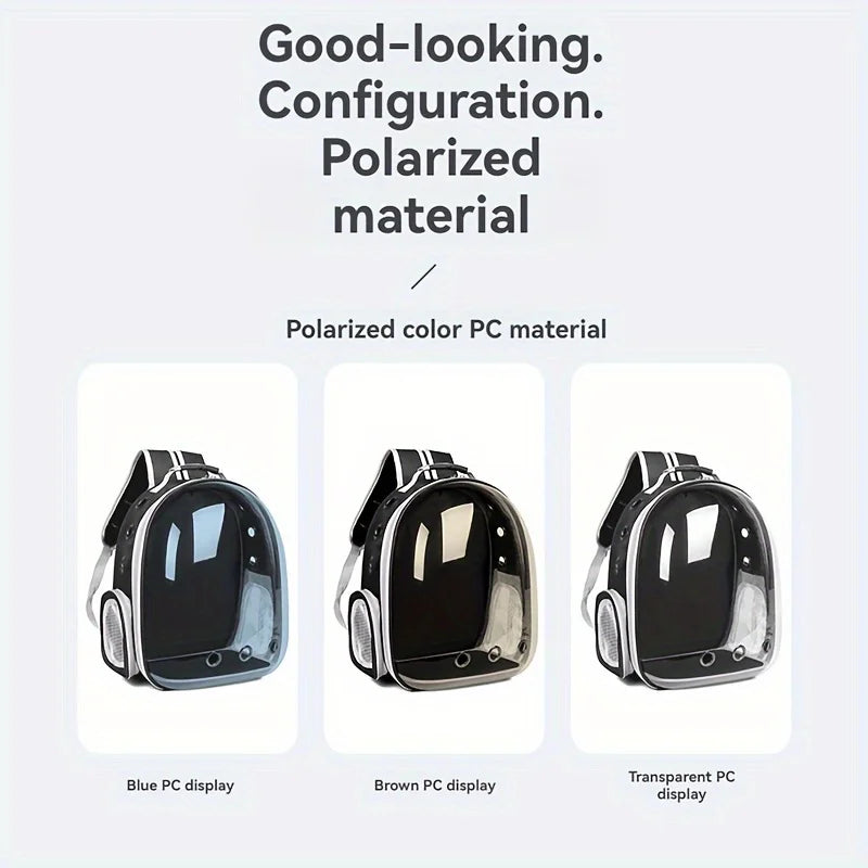 Large Capacity Cat Backpack Transparent Pet Carrier with Breathable Design Portable Double Shoulder Bag for Cats with Zip