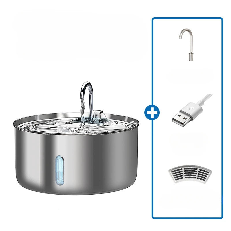 7L Large Capacity Pet Water Dispenser Automatic Cat Water Fountain Intelligent Circulation Stainless Steel Dog Water Dispenser