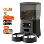 OEM 5L Smart Cat Feeder With Camera 5G Tuya APP Control Automatic Dog Feeding Machine Automatic Pet Feeder