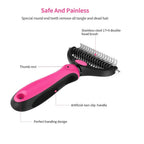 Pet Hair Remover Comb for Cats 2-Sides Dematting Tool for Dogs Cat Pets Grooming Brush Cat Hair Remover Brush 17 Gears Dog Brush