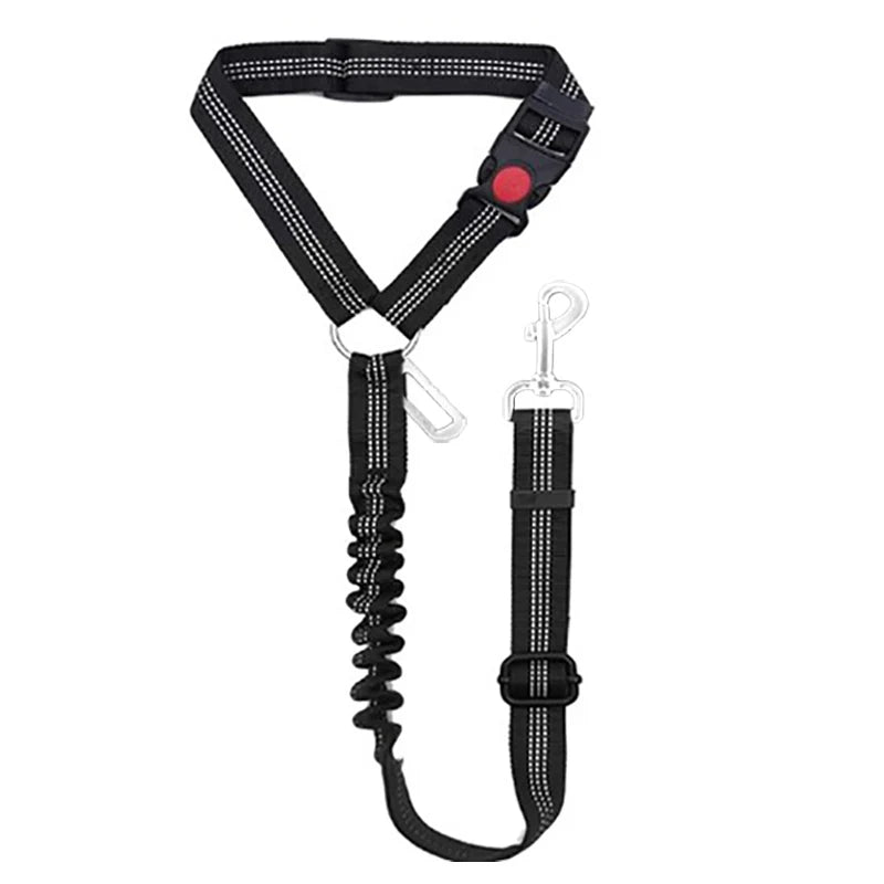 Dog Car Seat Belt Seatbelt Harness Adjustable Metal Buckle Elastic Reflective Vehicle Car Tether for Small Medium Large Dogs