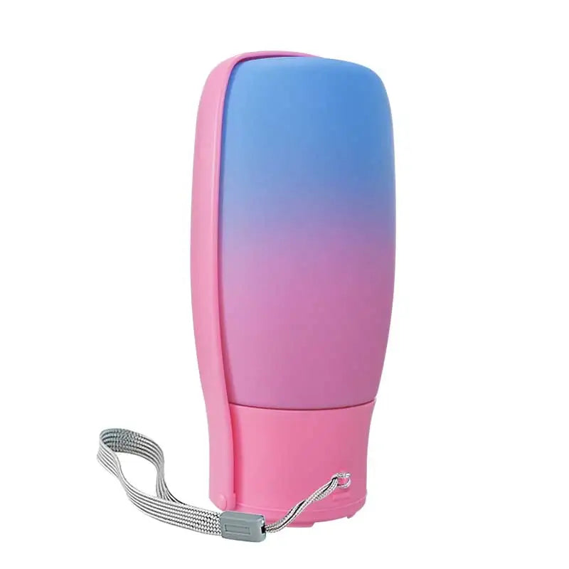 Gradient Color 3-in-1 Foldable Plastic Dog Water Bottle Collapsible Travel Pet Water Bowl with Filters