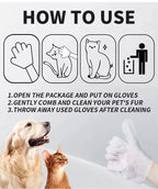 6pcs Soft Non-Woven Wash-Free Gloves for Cats and Dogs Wet Cleaning Dry Wiping Deodorizing Pet Products for Bathing Wholesale