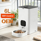 OEM 6L Automatic Pet Feeder TUYA  APP WIFI Control Dog Food Dispenser Timing Voice Automatic Cat Feeder Manufacturer