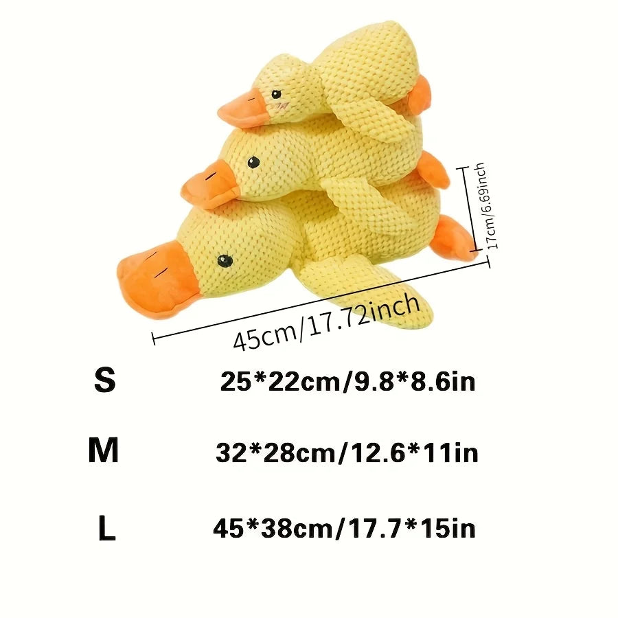 Plush Duck Shape Dog Squeaky Toy Bite-Resistant Soft Chew Toy for Medium to Small Breeds with Interactive Sound Dog Training Toy