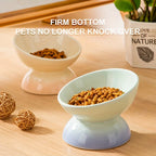 Stylish Red Ceramic Cat Bowl Pet Feeding Bowls Elevate Dining for Dogs & Cats Reduces Neck Strain & Enhances Digestion