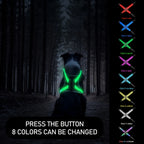 8 Colors LED Pet Vest Rechargeable - Keep Your Dog Safe and Visible at Night with Flashing Lights Suitable for Medium Large Dogs
