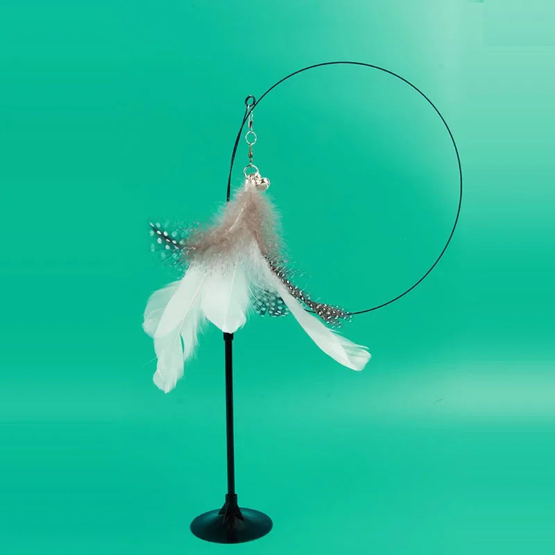 Funny Cat Toy Feather With Bell Sucker Cat Stick Toy Kitten Play Interactive Detachable Teaser Dog Training Toys Cat Supplies