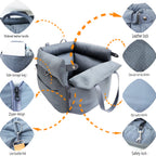 Luxury Faux Leather Dog Beds with Safety Buckles Customizable OEM Pet Booster Dog Car Seat for Cats & Dogs Custom LOGO
