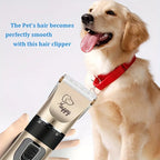 2 in 1 Electric Trimmer & LED Nail Clipper Non-Slip Grip Pet Smart Dog Cat Grooming Kit with LED Light Scissors Included