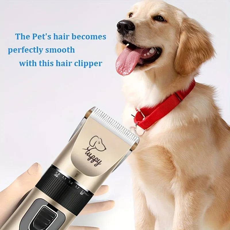 2 in 1 Electric Trimmer & LED Nail Clipper Non-Slip Grip Pet Smart Dog Cat Grooming Kit with LED Light Scissors Included
