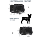 Eco-Friendly Oxford Solid Pattern Zipper Closure Airline Approved Small Dog Carrier Soft Sided Collapsible Puppy Dog Travel Bag
