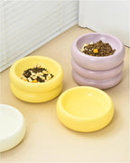 High Capacity White Ceramic Cat Bowl Large Wide Mouth Monolayer for Protection Cervical Vertebrae for Cat Food Rice Other Meals