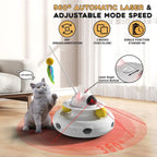 4 in 1 Interactive Cat Toys with USB Rechargeable Smart Cat Teaser Stick Feather Wand for Indoor Cat Toys Ball Pet Accessories