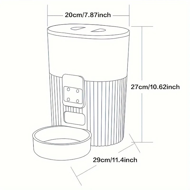 WiFi Remote Intelligent Pet Feeder Automatic Dog and Cat Food Dispenser with Scheduled Feeding Smart Indoor Plastic Cat Feeder
