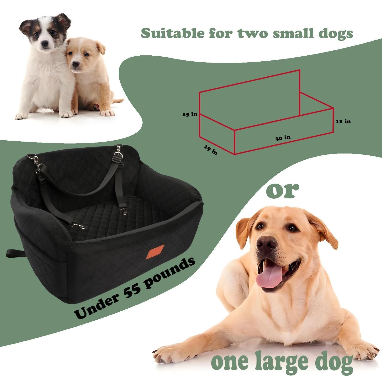 Custom Detachable Dog Car Seat Memory Foam Dog Booster Seat Travel with Storage OEM ODM Bag Dog Beds for Medium Large Dogs